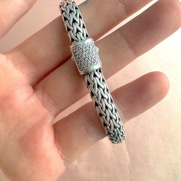 John Hardy Icon Bracelet- White Diamond & 925 Sterling Silver Bracelet - Picture 1 of 16